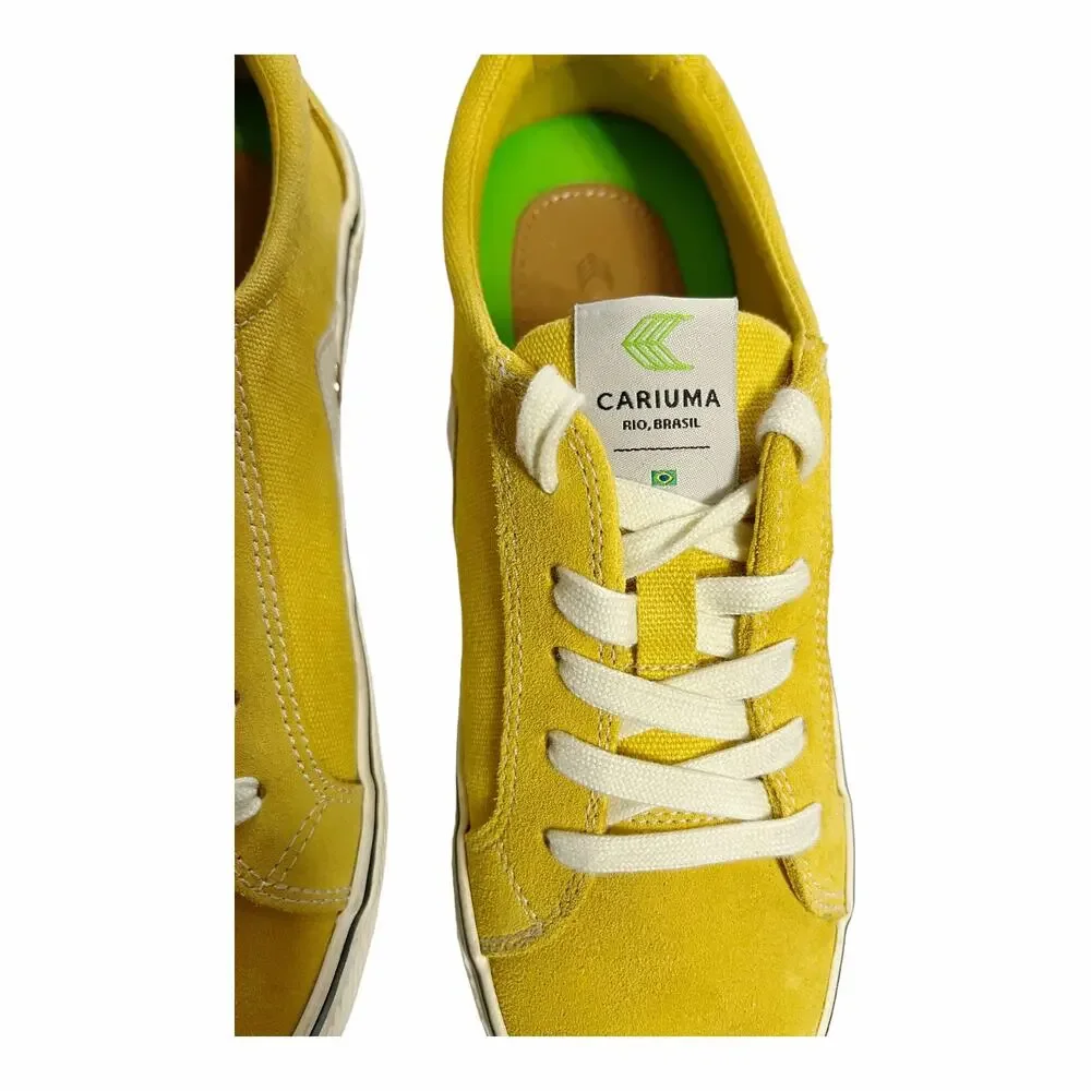 CARIUMA Yellow Sneakers OCA Low Canvas Lace Up Logo Round Toe Shoes EU 37 US 6.5 - Picture 6 of 12